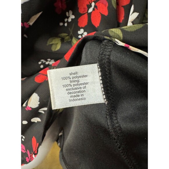 Lane Bryant Womens Black Red Floral Print Lace Sheer Lined Top Size 14 - Picture 6 of 7